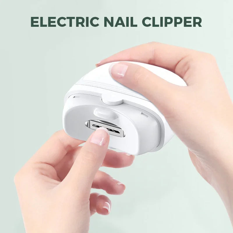 Electric Nail Clipper, Automatic Nail Polishing Trimming Manicure - in use