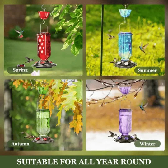 24oz Leak Proof Glass Hummingbird Feeder - alternate angle