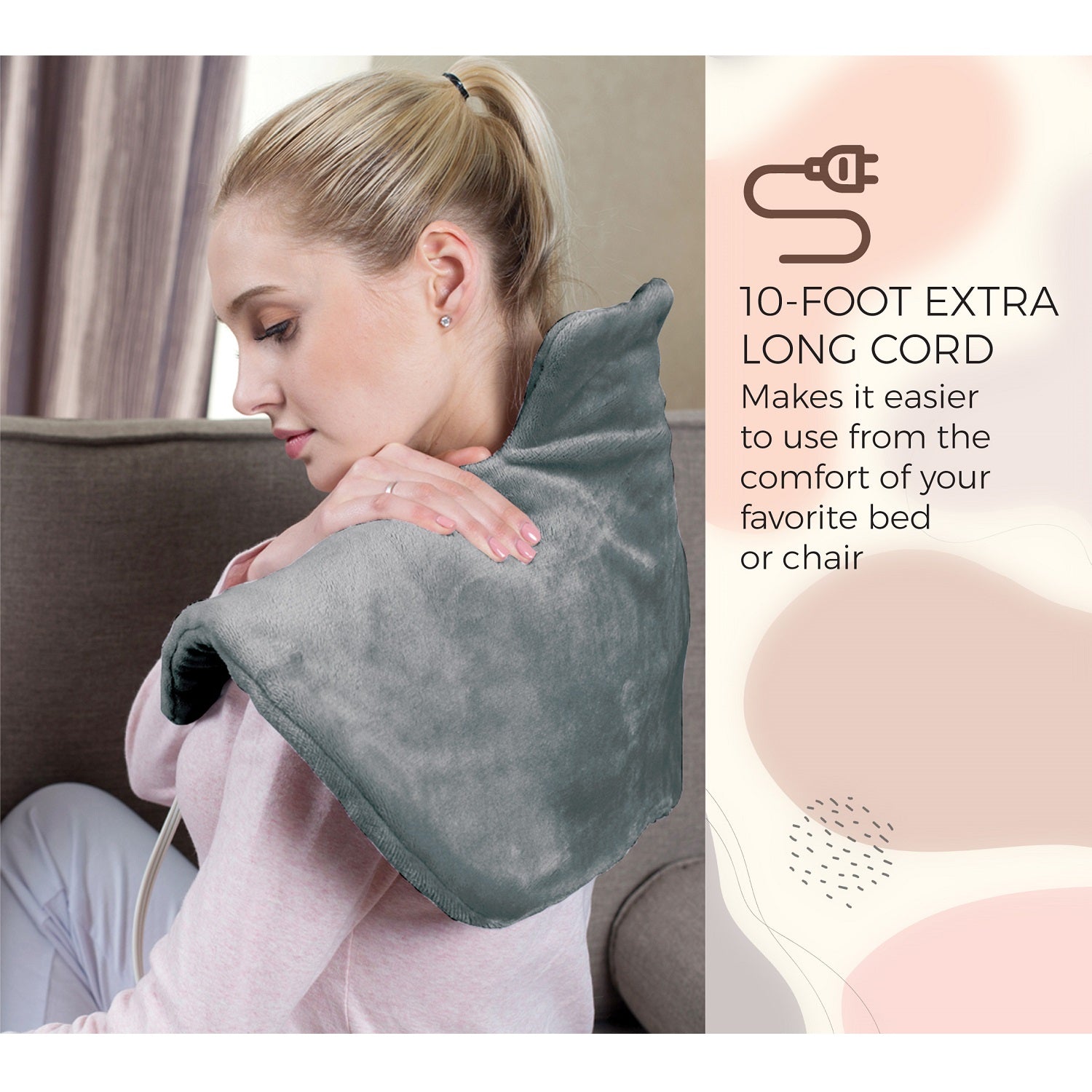 Electric Neck & Shoulder Heating Pad - in use