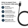 10ft Premium Braided Micro USB Cable - Fast Charging