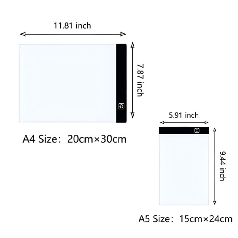 A4 A5 Ultra-Thin LED Drawing Tablet for Tracing & Sketching - alternate angle
