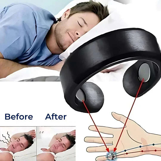Anti-Snore Ring | Reduces Snoring for Better Sleep - in use