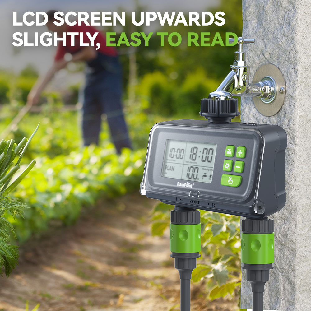 2 Zone Water Timer for Garden Hose - alternate angle