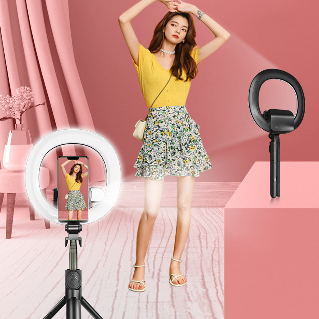 Self Video Portrait Soft Halo Light Stand With Dual LED Light and
