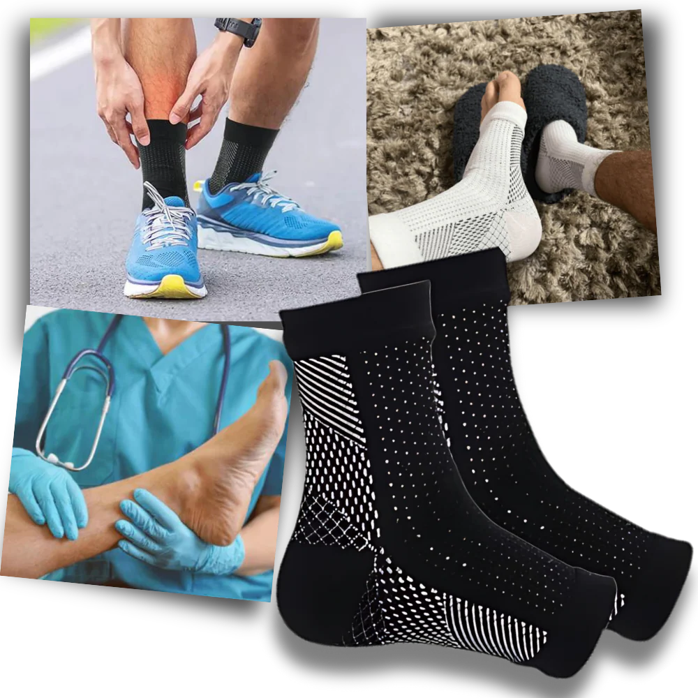Compression Support Socks with Open-Toe Design and Non-Slip Fit - detail