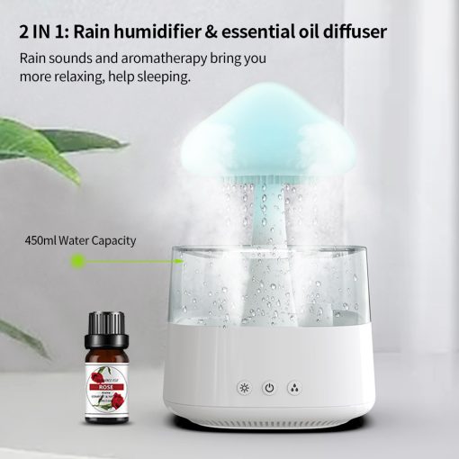 Rain Cloud Humidifier & Essential Oil Zen Diffuser - alternate angle