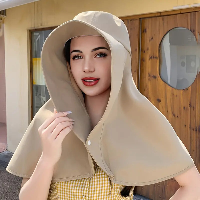 Elegant Wide Brim Sun Protection Shawl Hat for Women - alternate angle