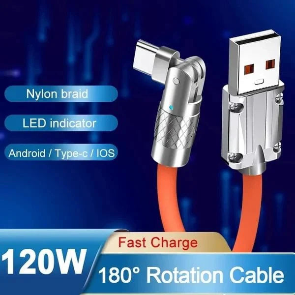 180-Degree Rotating Fast Charge Cable - in use