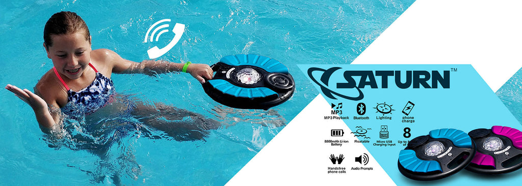 Saturn Waterproof Bluetooth Pool/SPA Speaker With Party Lighting, Bluetooth, Waterproof - in use