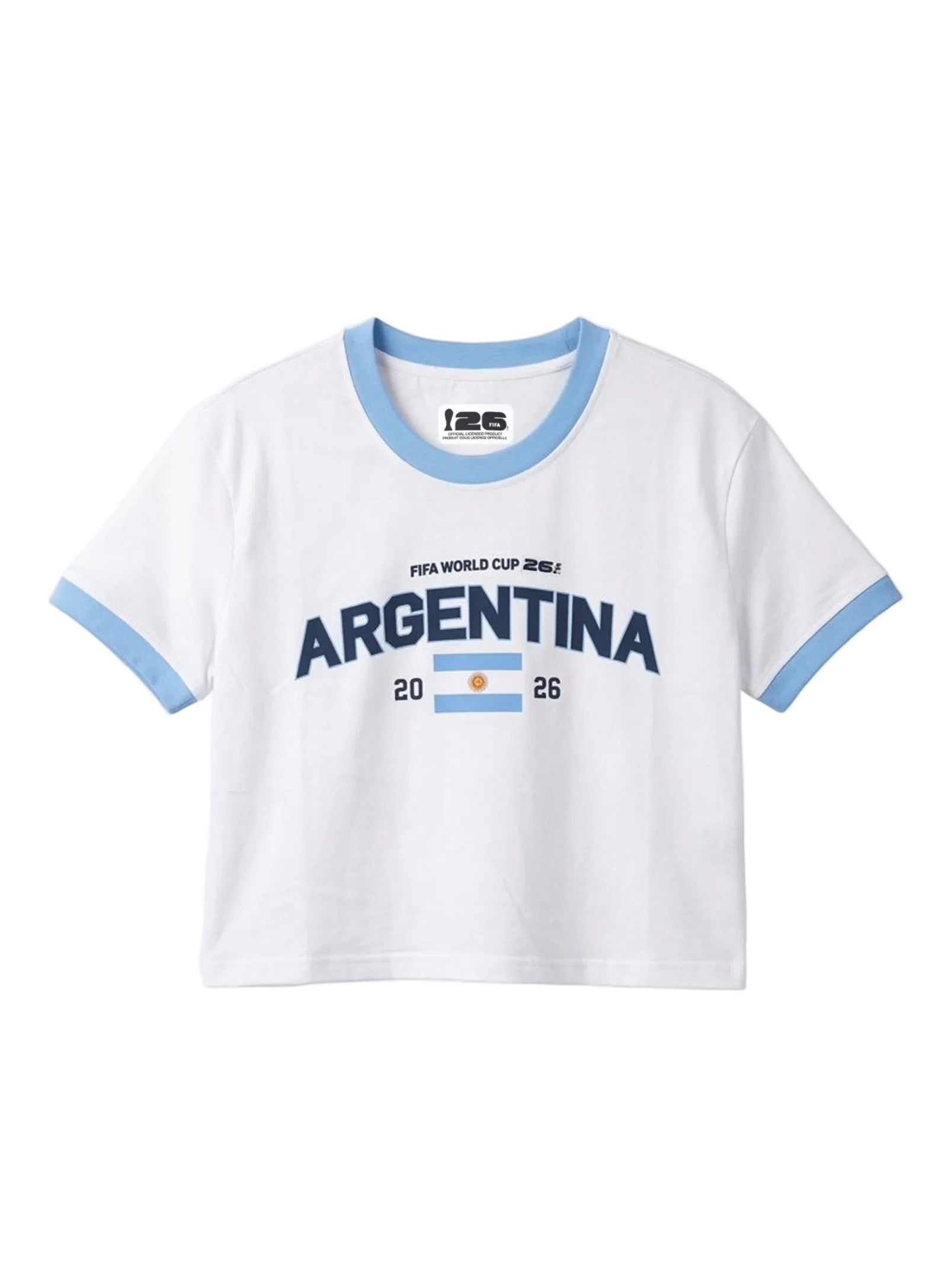 Argentina Ringer Tee||Argentine t-shirt graphique bords contraste
