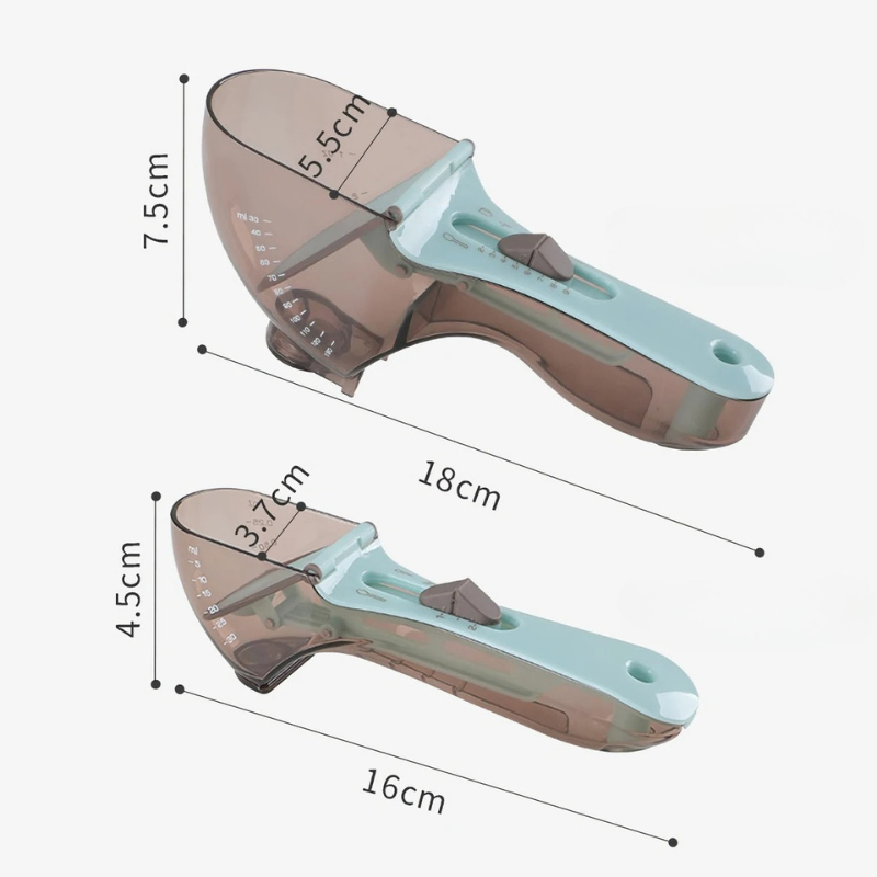 2Pcs Adjustable Measuring Cup And Measuring Spoon - alternate angle