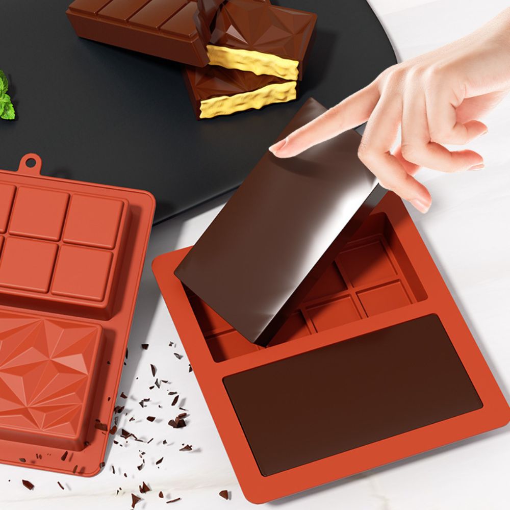 Dubai Chocolate Bar Food Safe Silicone Mold - in use