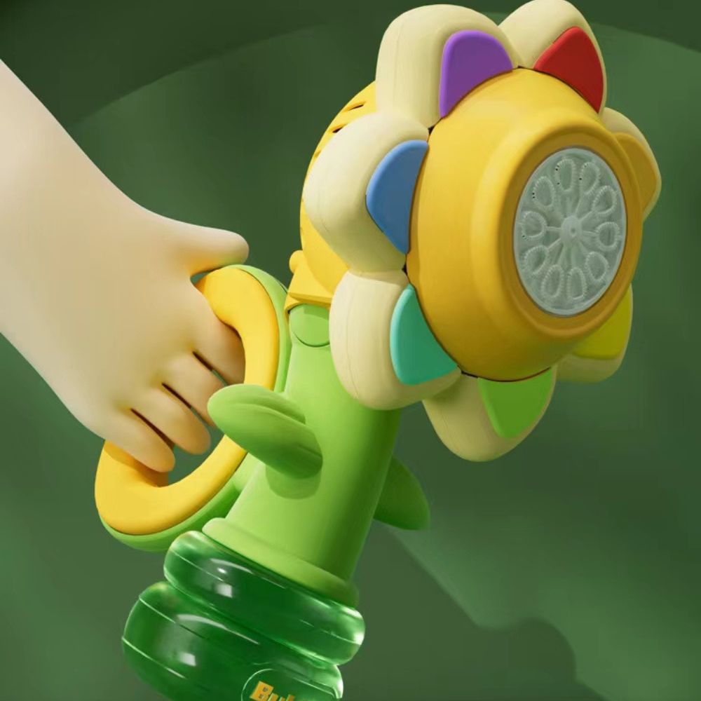 Dancing Sunflower LED Bubble Maker Toy - in use