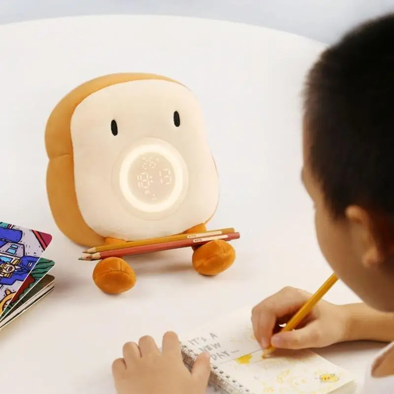 Alarm Clock Plushie with Night Light - in use
