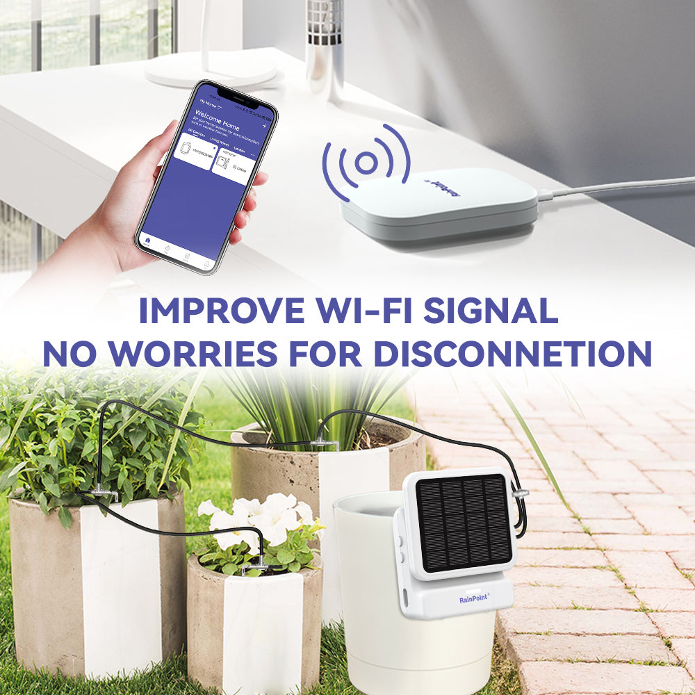 RainPoint Wi-Fi Indoor Watering Timer - in use