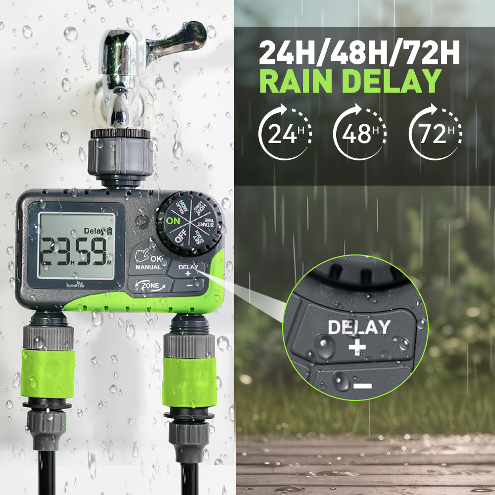 Rainpoint 2-Zone Smart Water Timer for Garden Hose - in use
