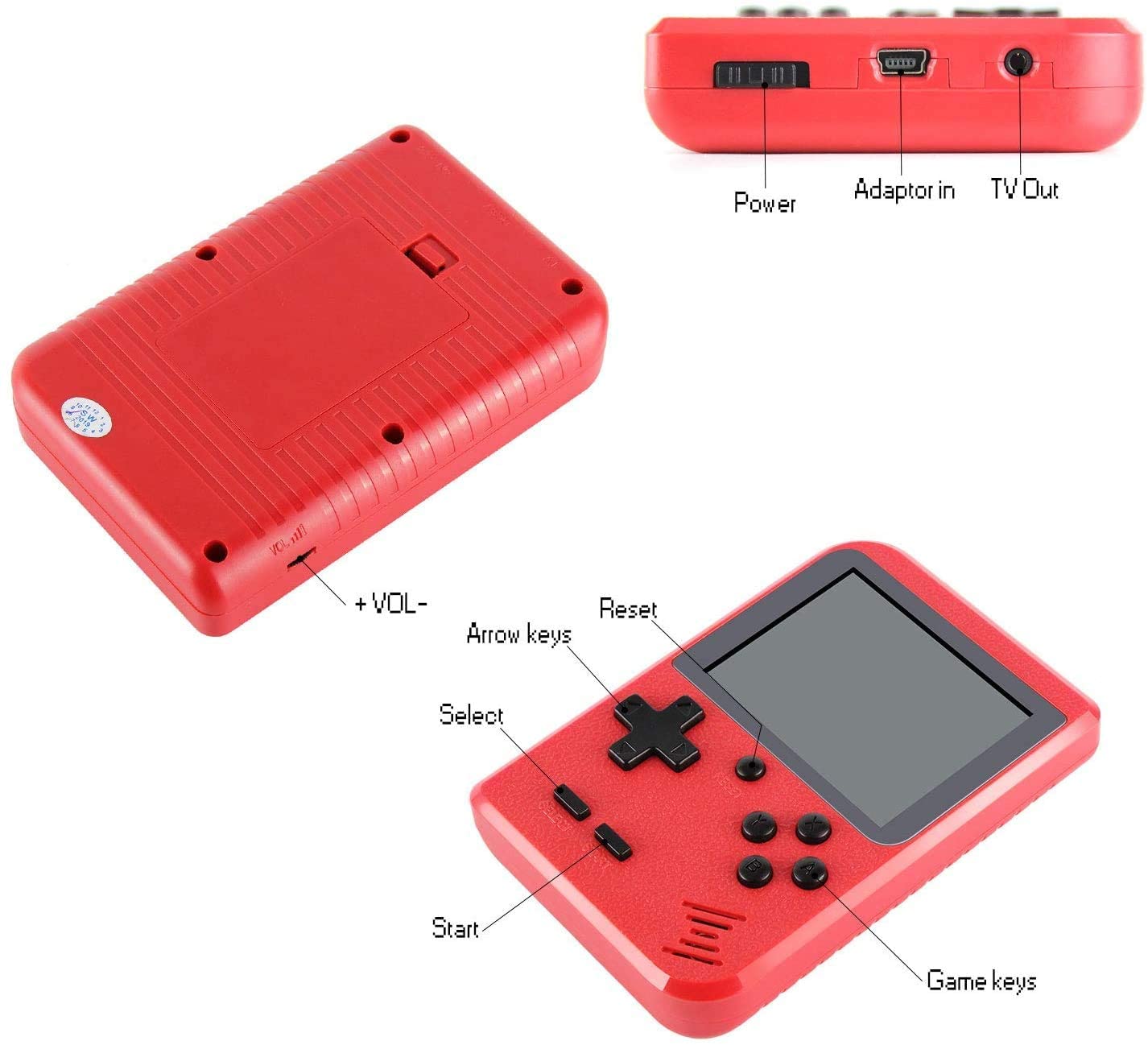 Portable Game Pad With 400 Games Included + Additional Player Controller, Portable - alternate angle