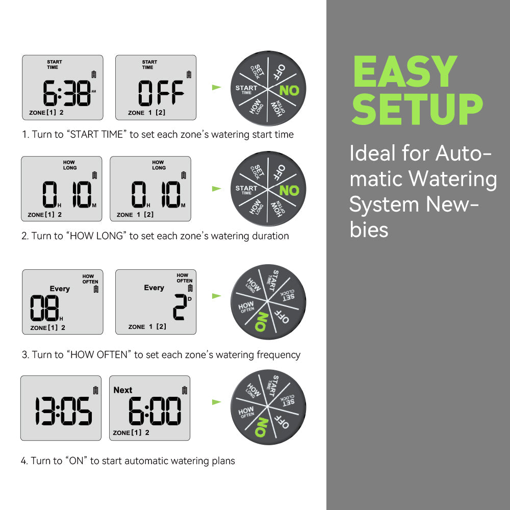 Rainpoint 2-Zone Smart Water Timer for Garden Hose - alternate angle