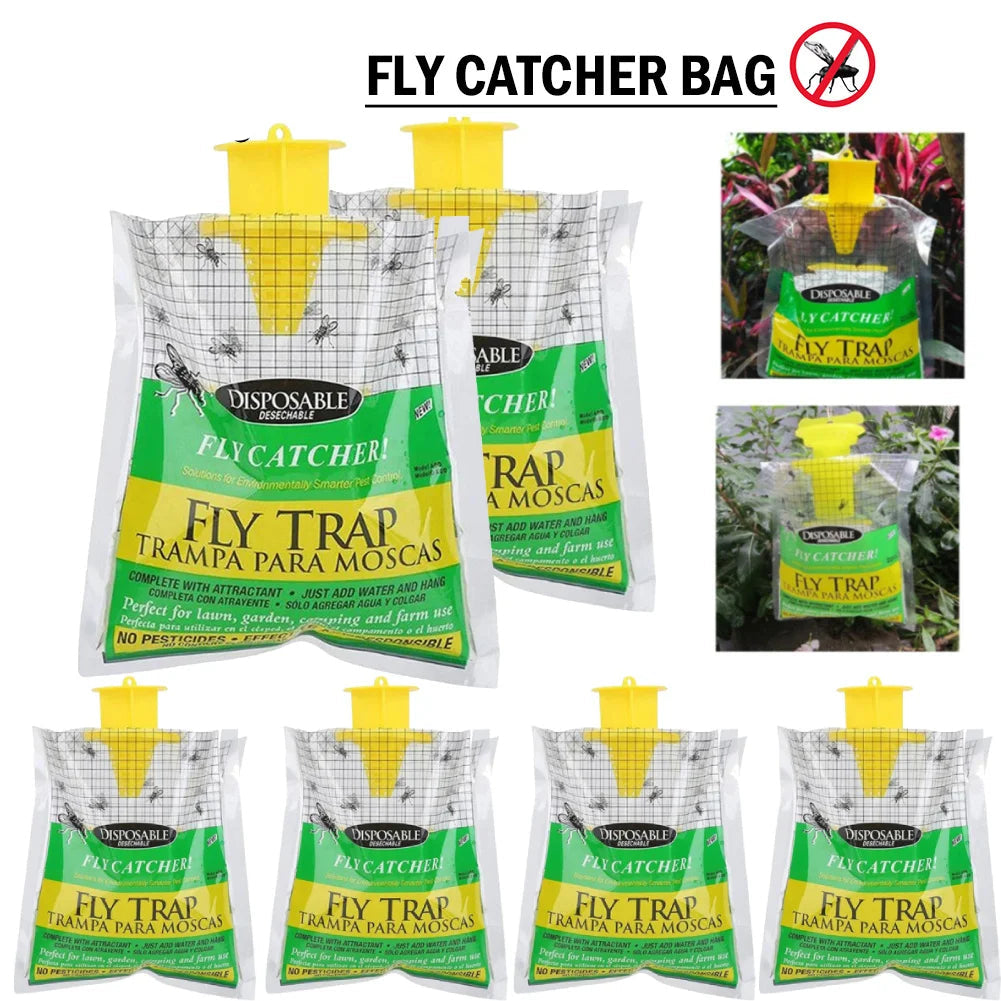 Eco Disposable Outdoor Fly Trap - in use
