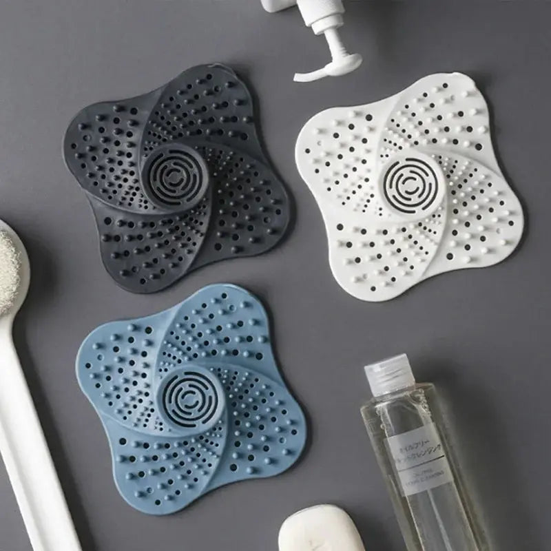 Anti Blocking Spiral Shower Drain Hair Catcher - in use