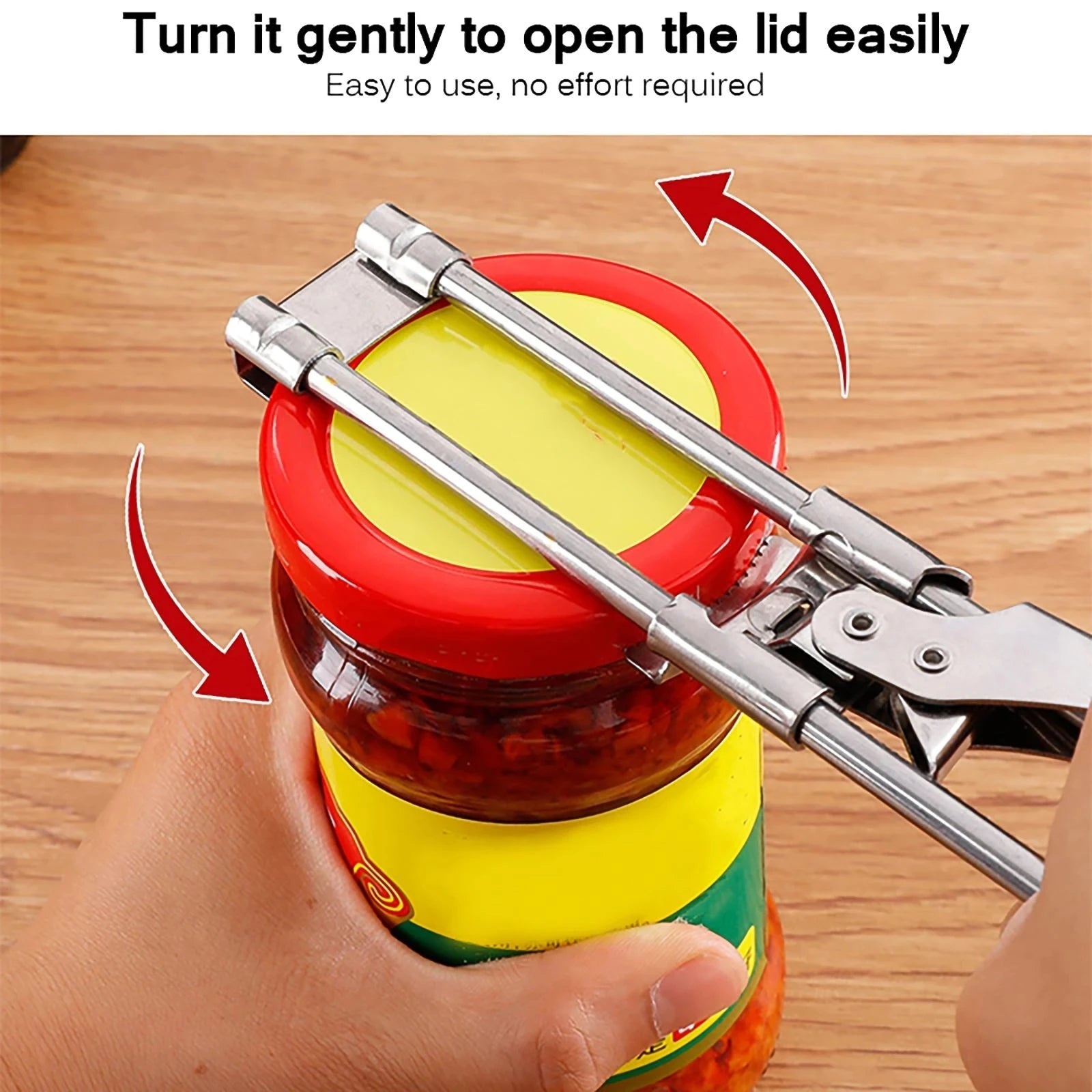 Adjustable Stainless Steel Multi Function Jar Opener - alternate angle