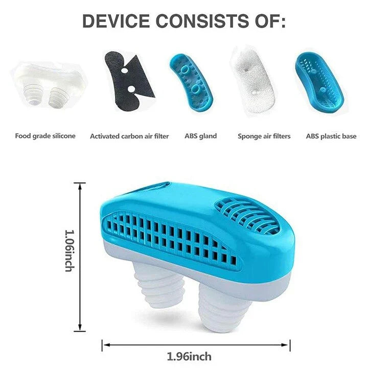 Airing Micro-CPAP Device for Hassle-Free Anti-Snoring Relief - in use