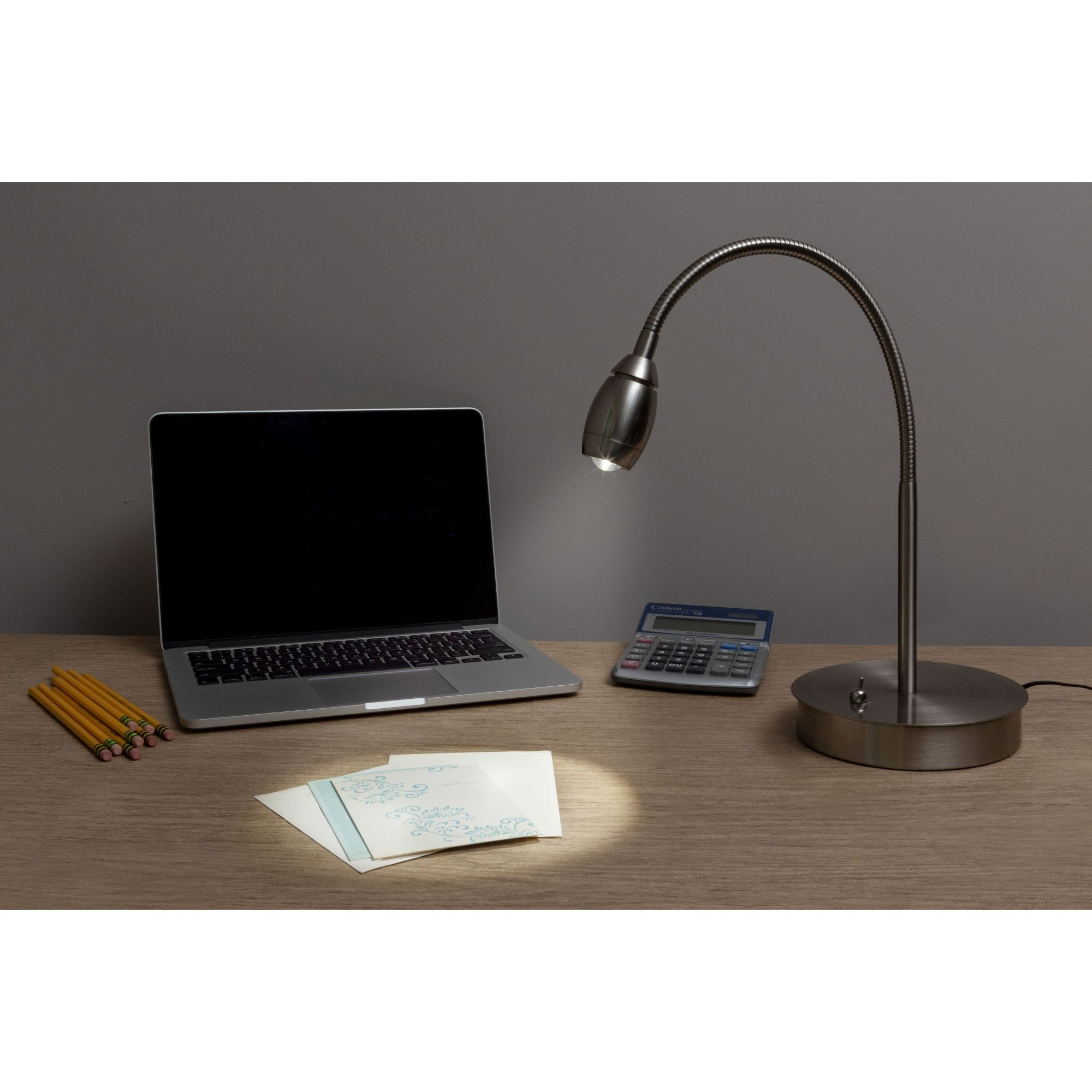 Daylight24 Adjustable Beam LED Desk Lamp - Brushed Nickel Finish, Adjustable - alternate angle