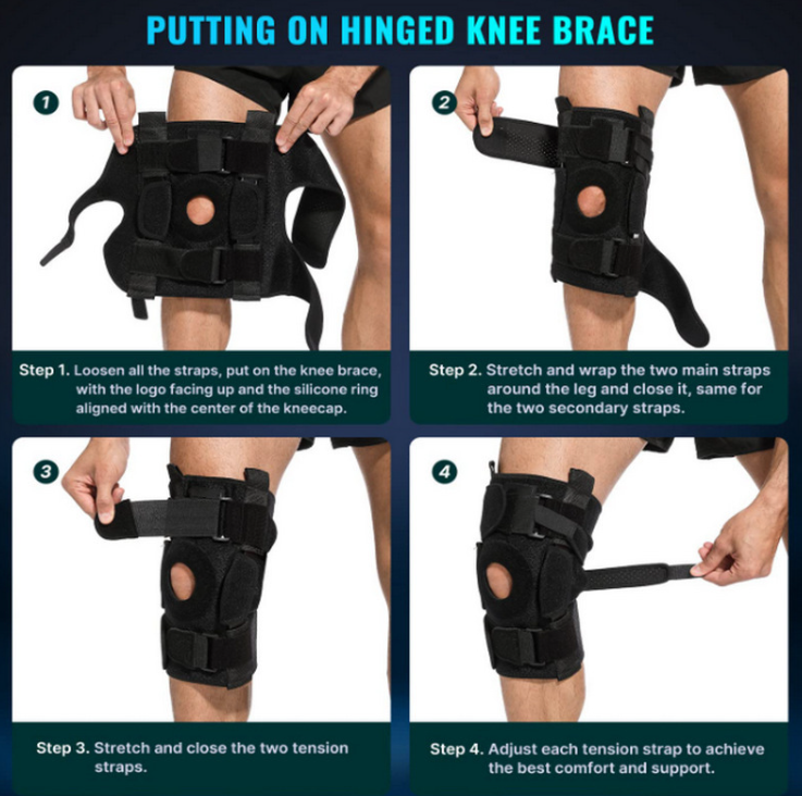 Adjustable Hinged Knee Brace For Meniscus Tear - alternate angle