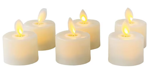 6-Pack Realistic Flameless LED Votive Candles with Remote Control, - detail