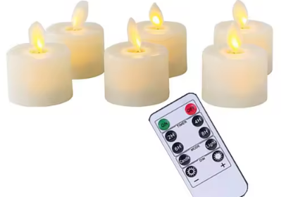 6-Pack Realistic Flameless LED Votive Candles with Remote Control, - alternate angle