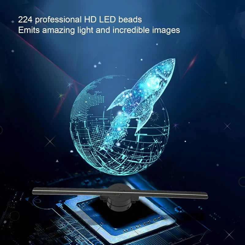 3D Hologram LED Fan Projector - alternate angle