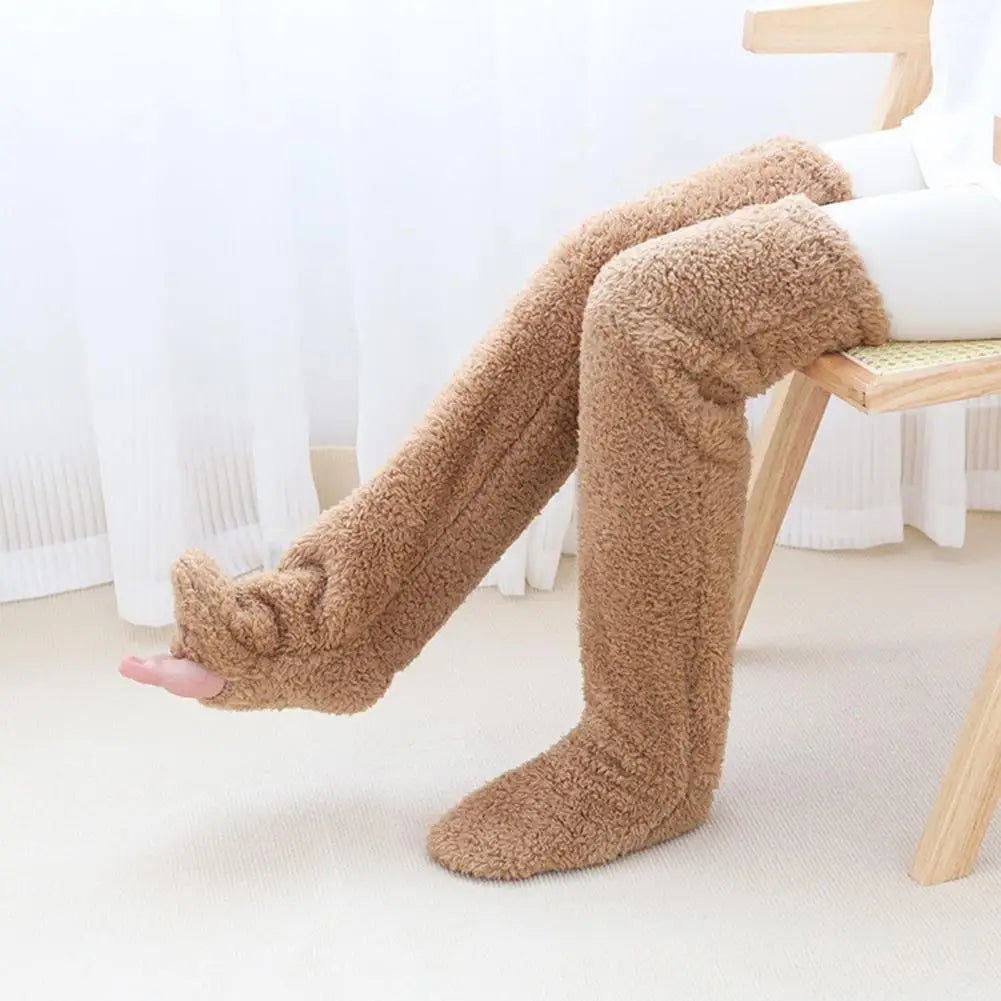 Cozy Fleece Winter Socks Long Warm Stockings - alternate angle