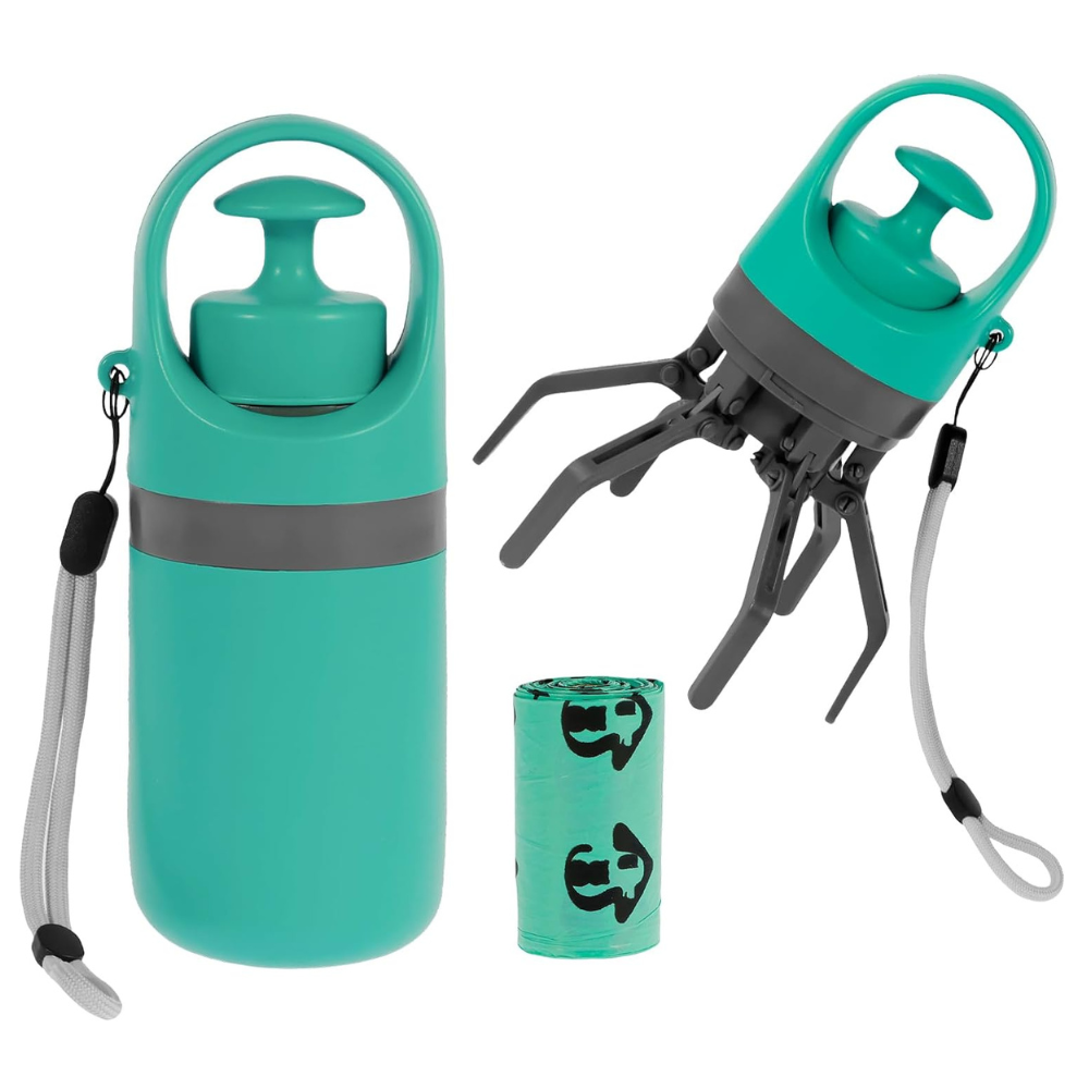 Dog Poop Picker Upper Claw with Garbage Bag Dispenser - detail