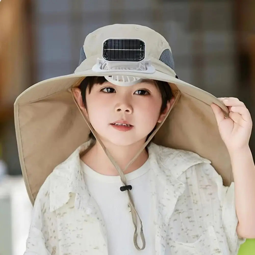 Adjustable Kids Solar Fan Hat - alternate angle