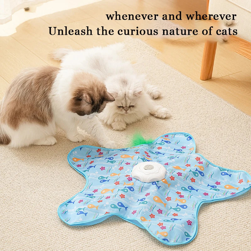 Automatic Hide and Seek Interactive Cat Toy - in use