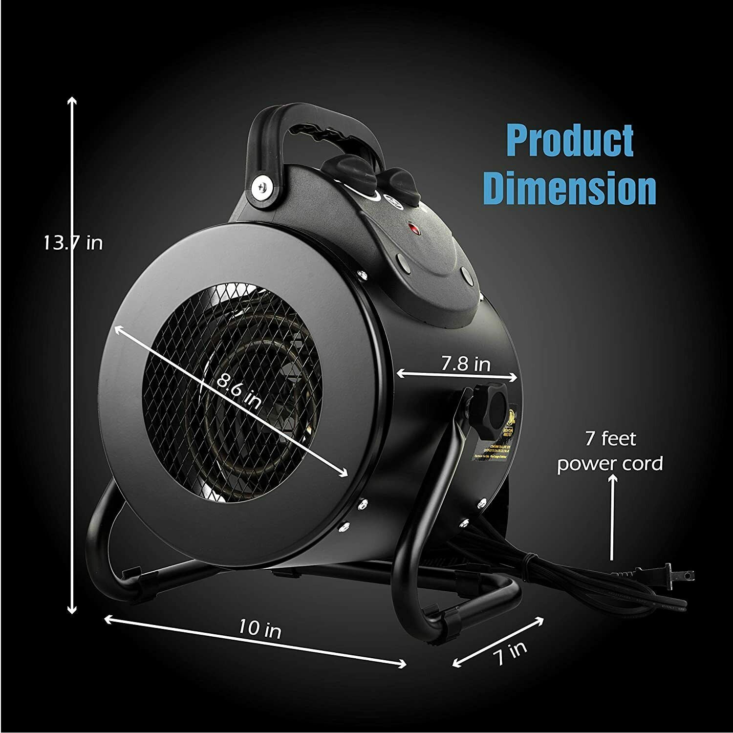 Electric Heater Fan for Greenhouse Grow Tent Workplace Fast Heating IPX4 - detail
