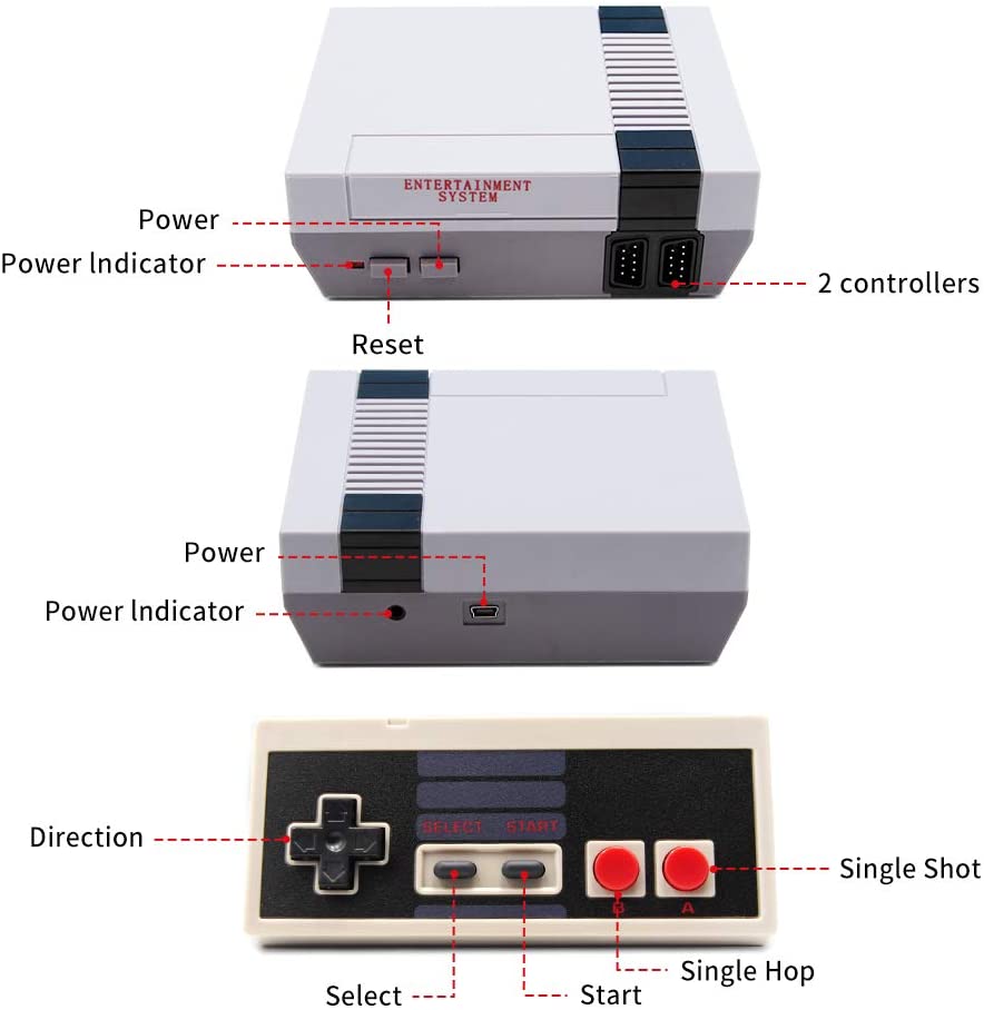 Retro Inspired Game Console 620 Games Loaded - detail