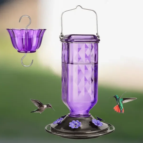 24oz Leak Proof Glass Hummingbird Feeder - in use