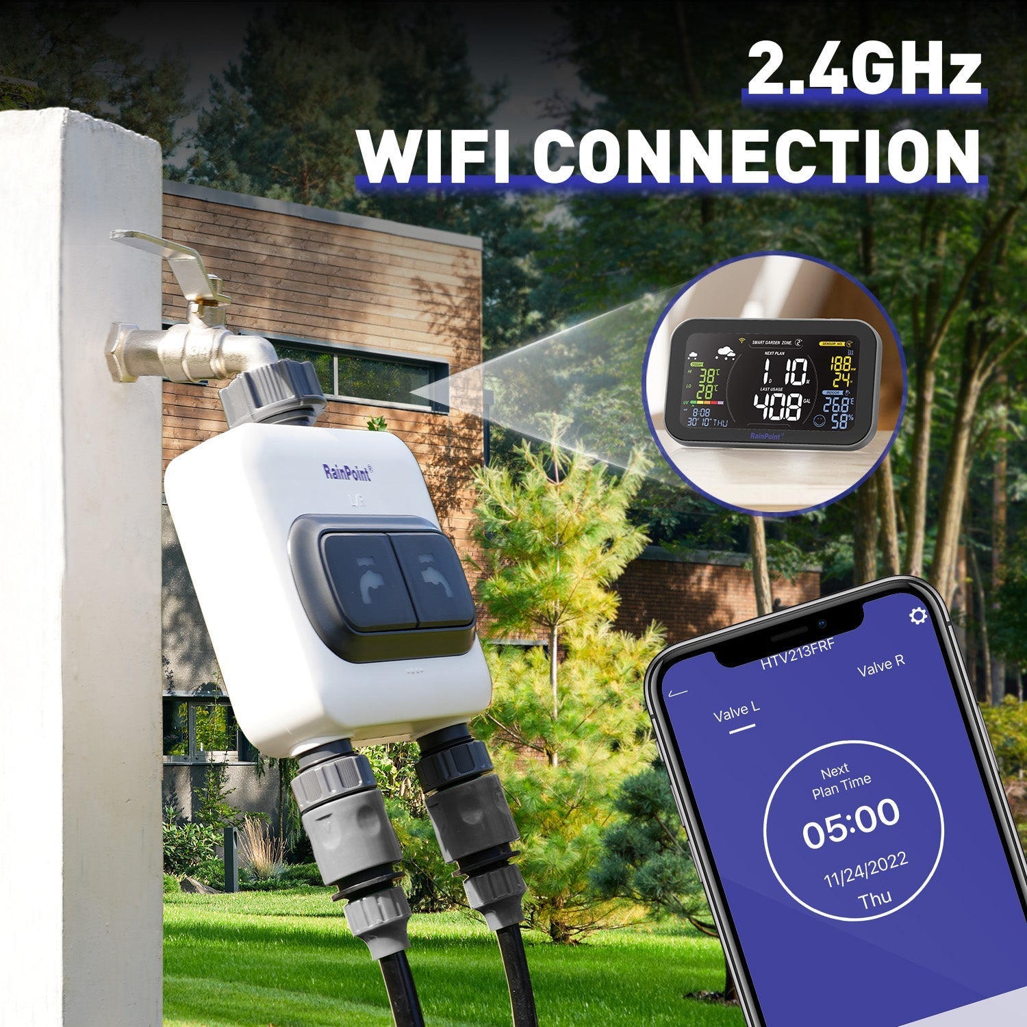 Rainpoint 2-Zone Wi-Fi Sprinkler Timer - detail