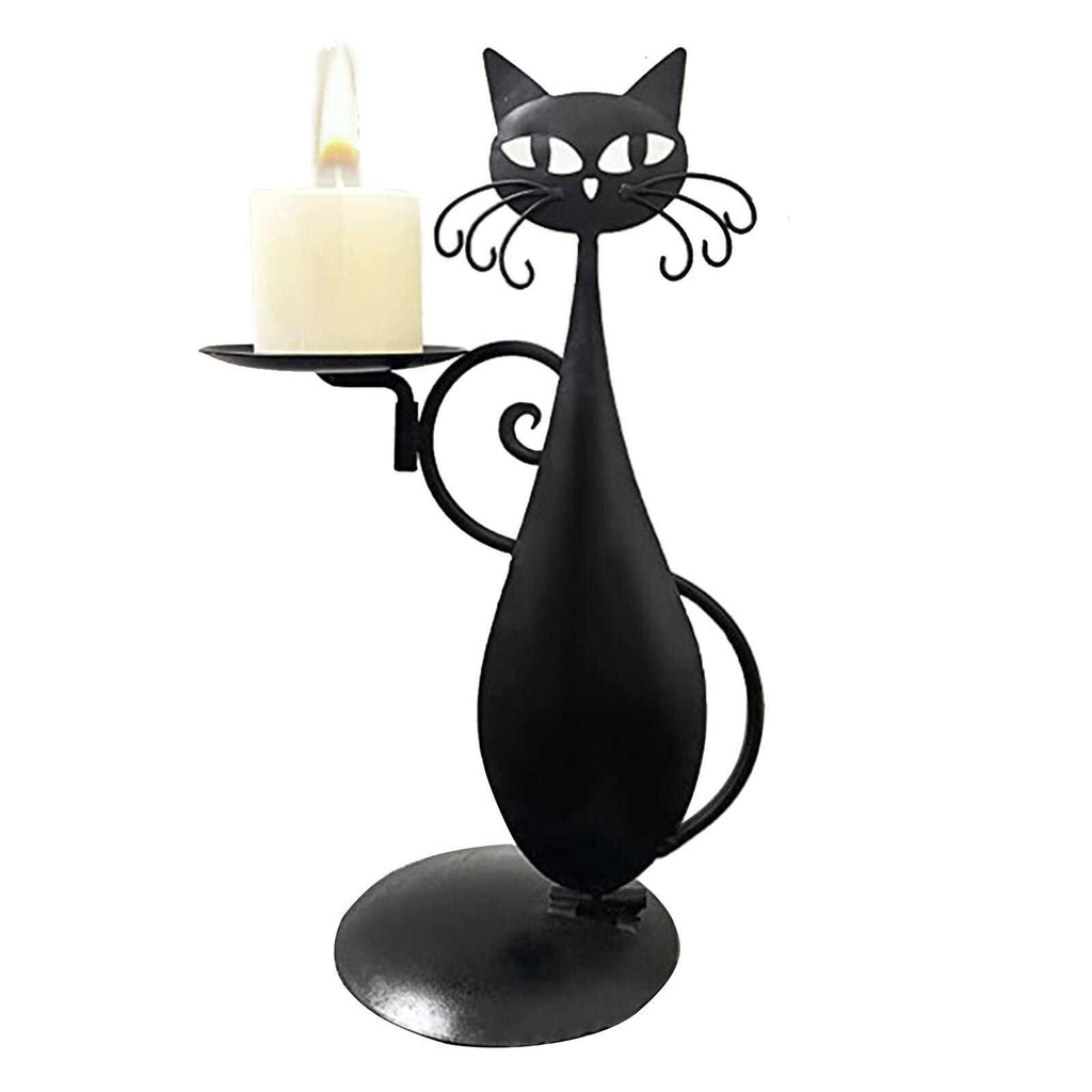 Black Cat Candle Holder - alternate angle