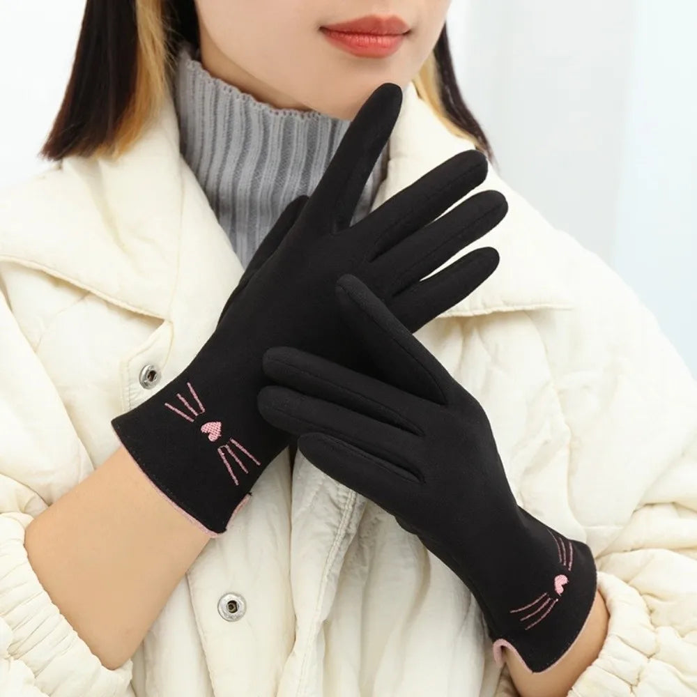 Cat Touchscreen Winter Gloves for Women - alternate angle
