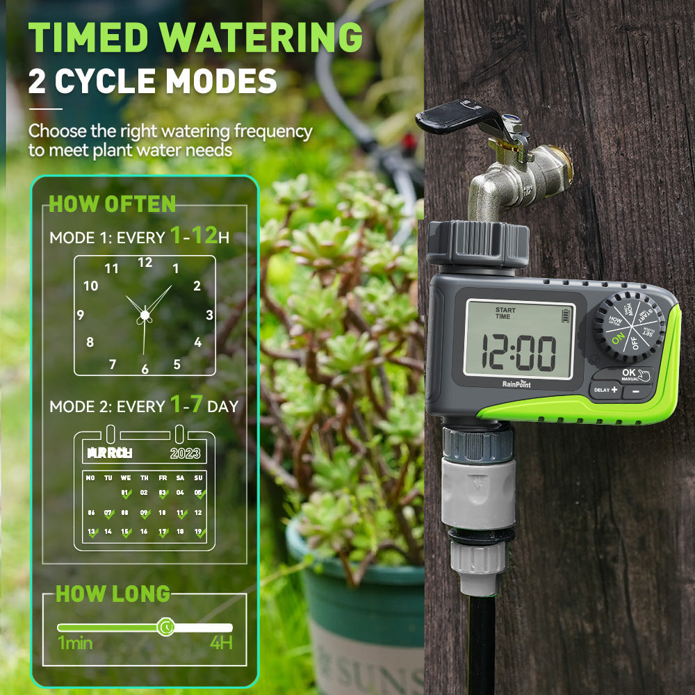 Rainpoint Single-Outlet Programmable Sprinkler Timer - in use