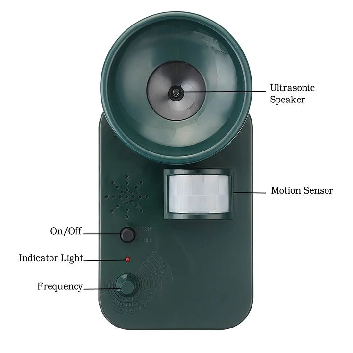 Outdoor Ultrasonic Animal Repeller - alternate angle