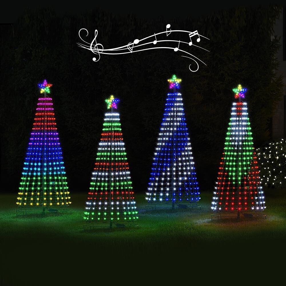Christmas - Multicolor Led Animated Outdoor Christmas Tree Lightshow - alternate angle