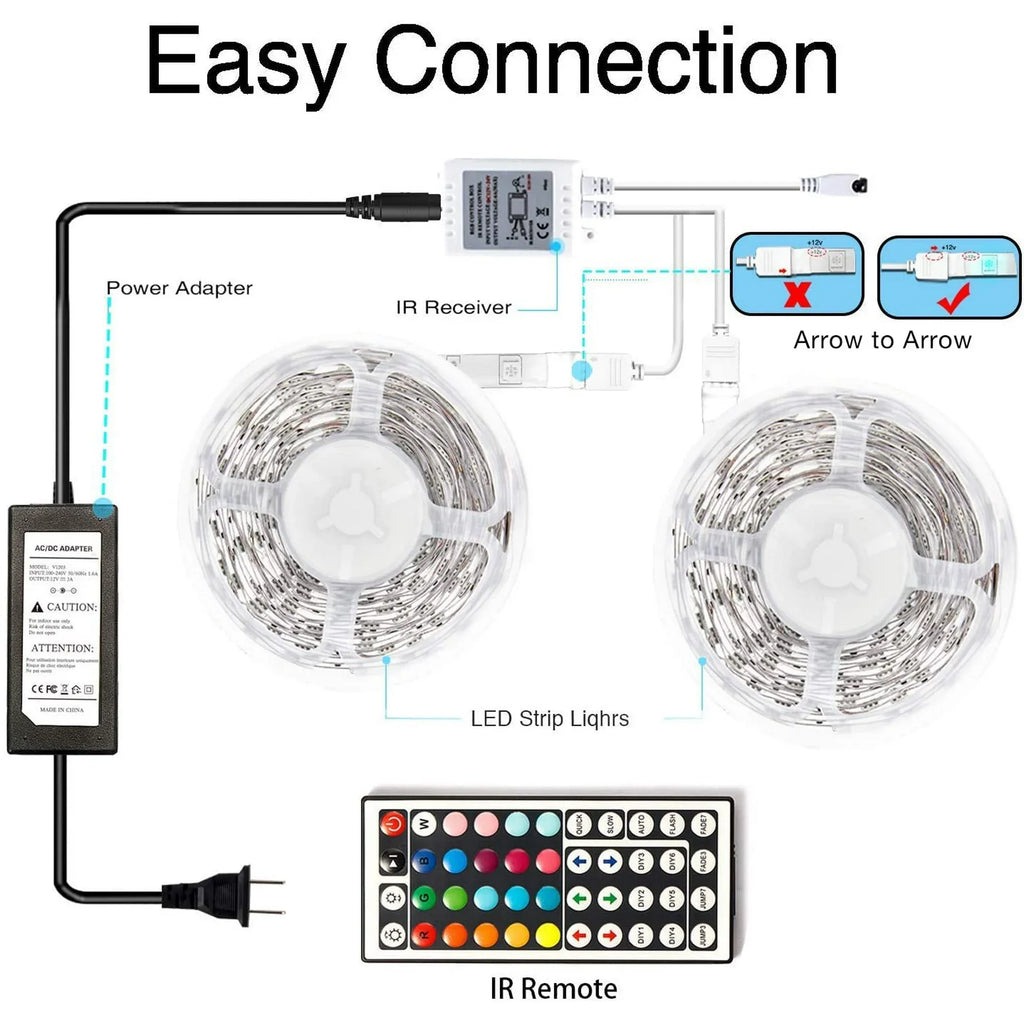 32ft LED Strip Light - Flexible RGB Color Changing Tape Light with - detail