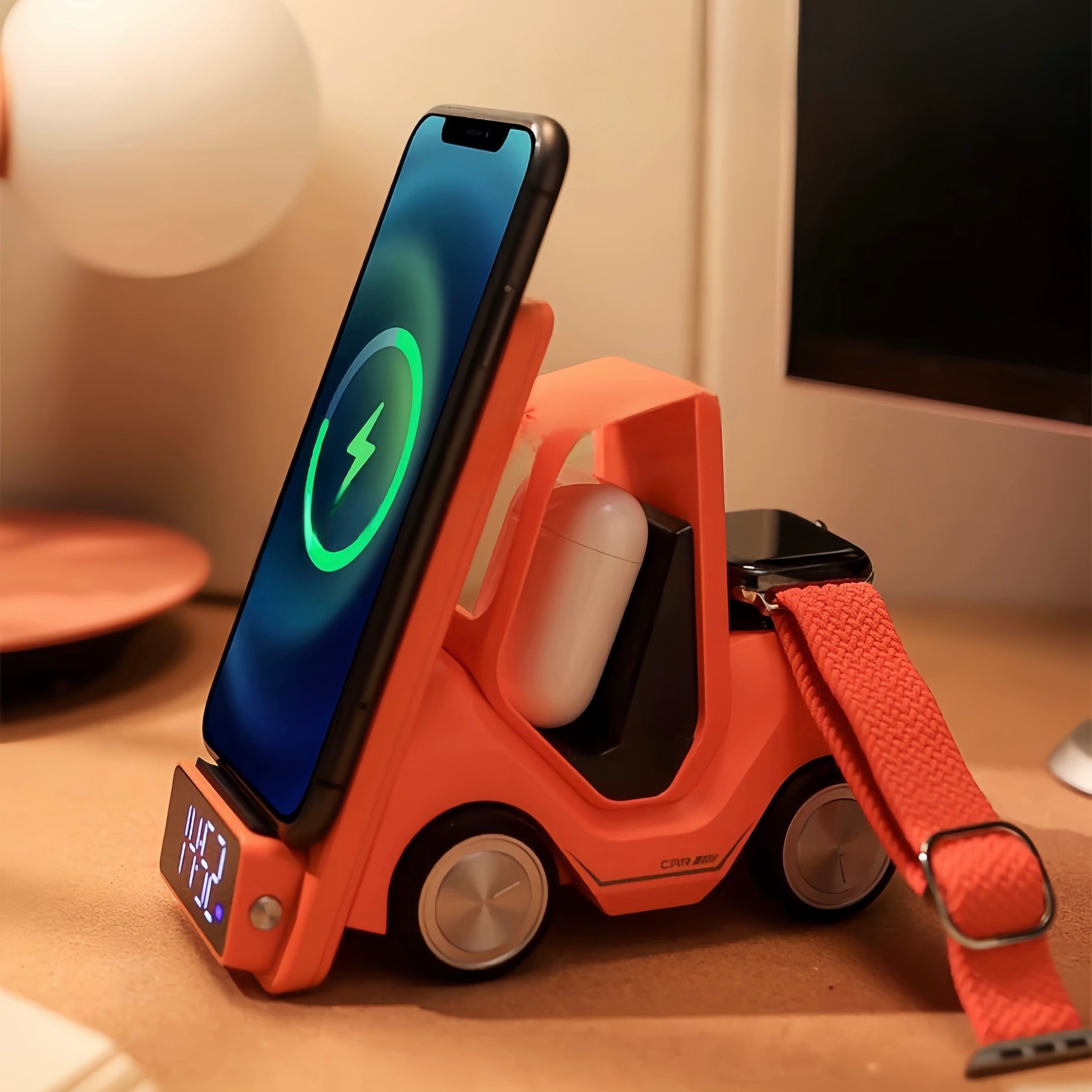 4 in 1 Forklift Fast Wireless Charging Station Dock for iPhone,, Wireless, iPhone - alternate angle