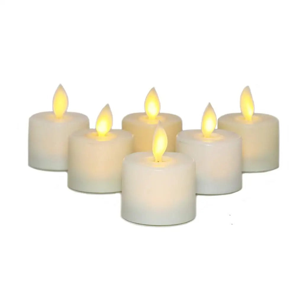 6-Pack Realistic Flameless LED Votive Candles with Remote Control, - in use