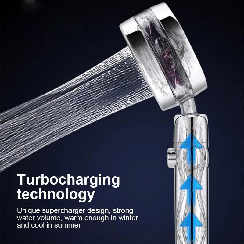 360 degrees Rotatable High-Pressure Shower Head with Adjustable Spray - alternate angle