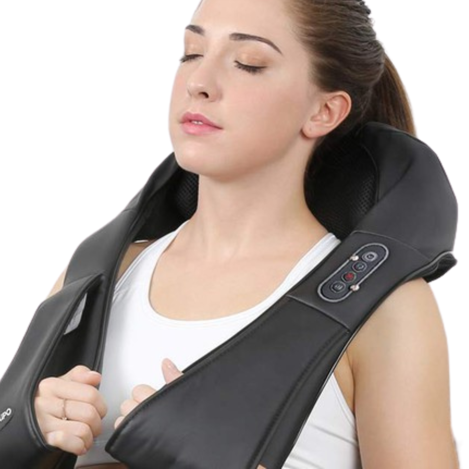 Heated Shiatsu Neck And Shoulder Deep Tissue Pressure Point Massager - in use