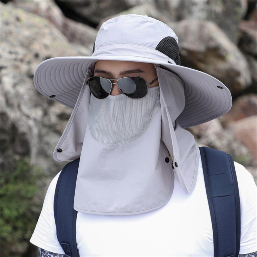 Breathable Wide Brim Outdoor Sun Protection Fishing Hat - detail